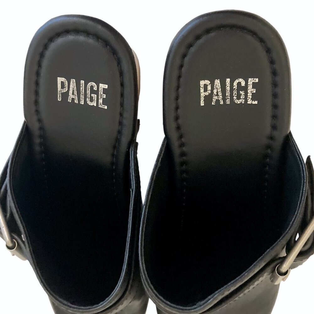 PAIGE Rosie Leather Wood Clogs - Picture 2 of 9